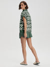 Joelle Crochet Polo Top in Cilantro