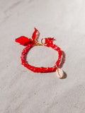 Bandana Charm Anklet in Red Shell