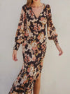 Midnight Floral Maxi Dress in Black & Pink