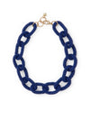 Jenna Chain Link Beaded Necklace in Navy