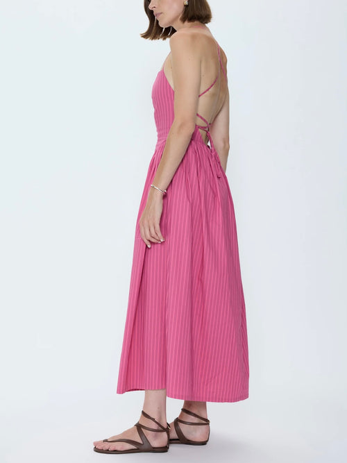 Sadee Dress in Magenta Stripe