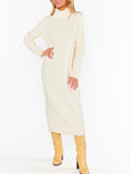 Montreal Midi Dress in Cream Cable Knit