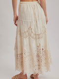 Lunar Lace Maxi Skirt in Natural