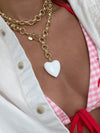 Rowan Heart Long Necklace in White