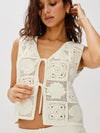 X RAILS Paz Top in White Seashell Crochet
