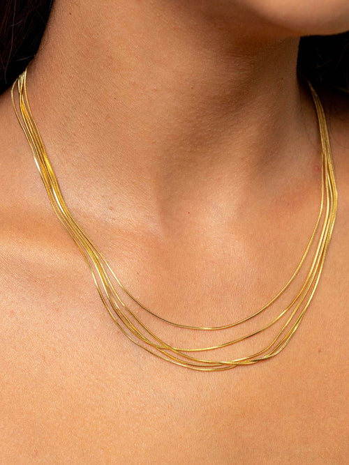 Echo Layered Necklace in Gold