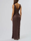 Doing Dots Maxi Dress in Brown