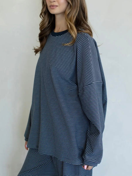 Levi Top in Navy Stripe