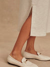 Beatrice Midi Dress in Ivory Marl