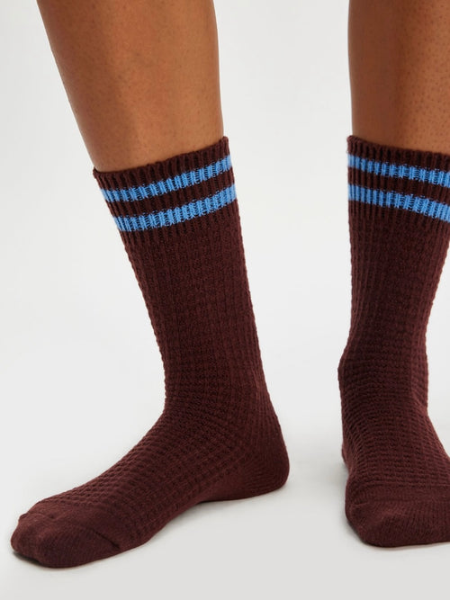 FP Jackson Cozy Stripe Socks in Retro Chestnut