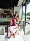 Split Decision Jumpsuit in Burgundy Blush
