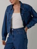 Strong Shoulders & Scallops Denim Jacket