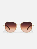 Uptown Sunnies in Brushed Gold & Maple Honey