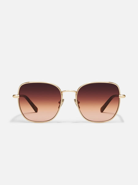 Uptown Sunnies in Brushed Gold & Maple Honey