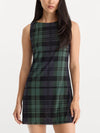 The Mesh Mini Dress in Navy & Green Plaid