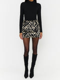 Phoebe Mini Skirt in Neutral Zebra Faux Fur