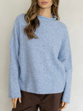Piper Mock Neck Pullover in Dusty Blue
