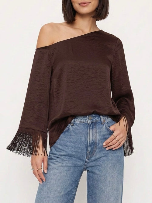 That's So Fringe Top in Chocolate