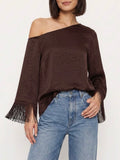 That's So Fringe Top in Chocolate
