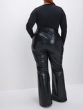 Good Legs Flare in Black Faux Leather