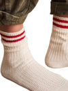 Jackson Cozy Stripes Socks in Classic Red