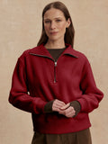 Jaylin Half Zip Fleece in Red Dahlia