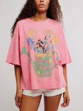 In Spring Tee in Pink Poppy Combo