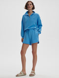 Hawley Half Zip Sweat in Azure Blue