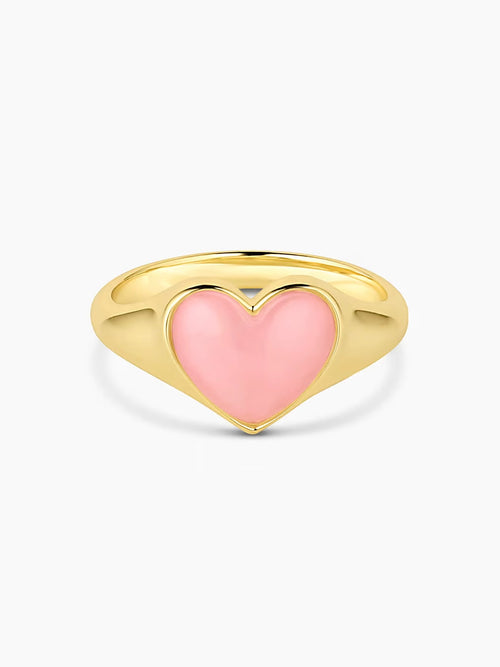 Lou Gemstone Ring in Rose Quartz Gold