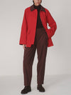 Rylan Mid Length Jacket in Washed Red