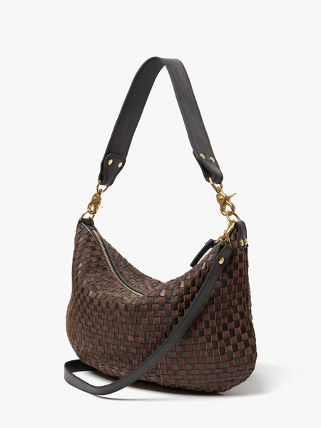 Moyen Messenger in Leather & Suede Woven Check