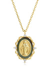 Divine Mary Necklace in Black Mother of Pearl