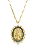 Divine Mary Necklace in Black Mother of Pearl