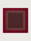 Wool Blend Border Scarf in Rumba Rose
