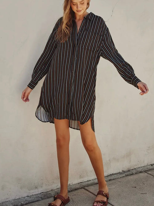 Call It A Day Shirt Dress in Black