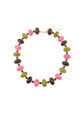 Tonya Chunky Beaded Necklace in Pink & Brown