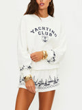 Devyn Oversized Sweatshirt in Regatta Anchor