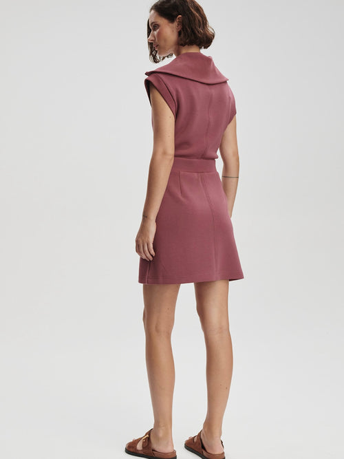 Rebecca Zip Through Dress in Wild Rhubarb