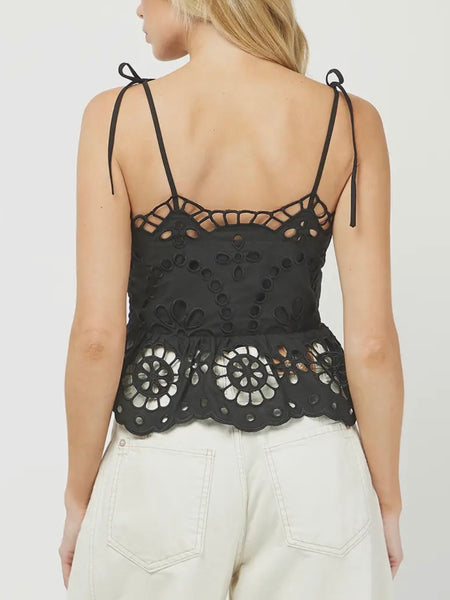 Last Resort Eyelet Tank in Black