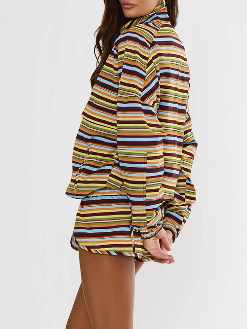 Vespera Top in Paradise Stripe