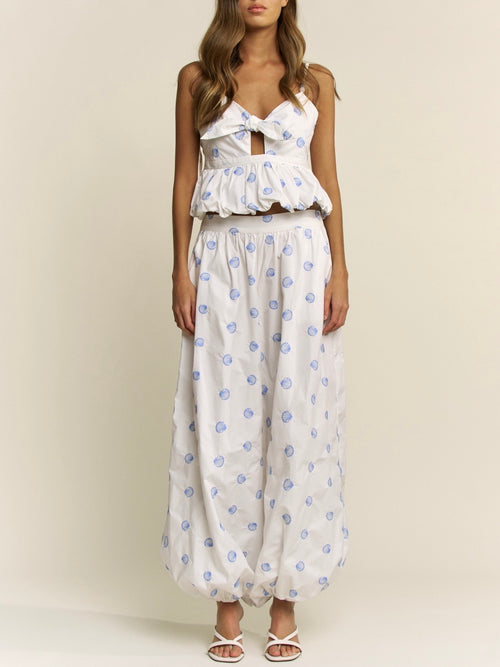 Claudia Embroidered Top in White