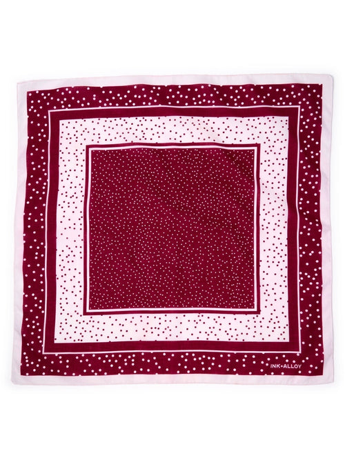 Polka Dot Scarf & Scrunchie Set in Maroon & White