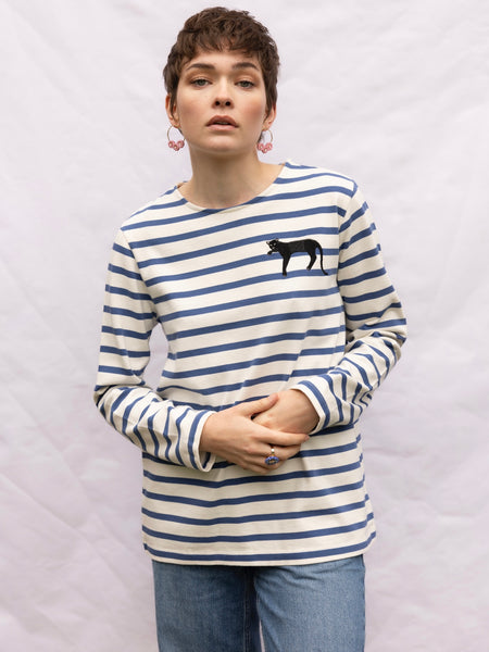 Jaguar Stripe Top in Blue