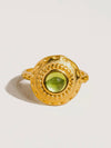 Malin Round Stone Ring in Green