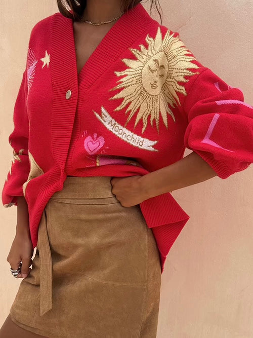 Mystical Cardigan in Red