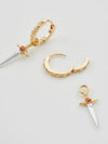 Rose Dagger Huggie Earrings
