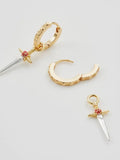 Rose Dagger Huggie Earrings