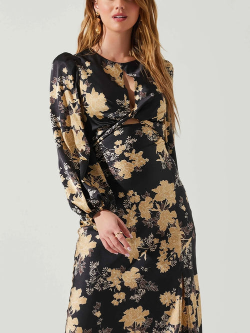 Suzy Dress in Black Cream Floral