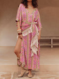 Goldie Tassel Sarong in Desert Rose