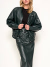 Paulina Faux Leather Jacket in Emerald